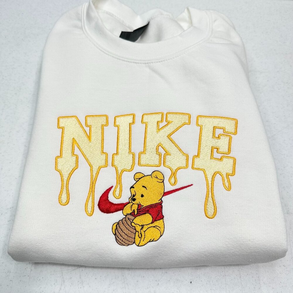 Nike Winnie The Pooh Embroidered Adult Unisex Crewneck Sweatshirt Honey Drip - Picture 5 of 12